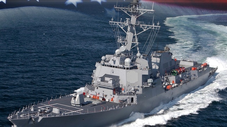 Image of the future USS Louis H. Wilson Jr. at sea.