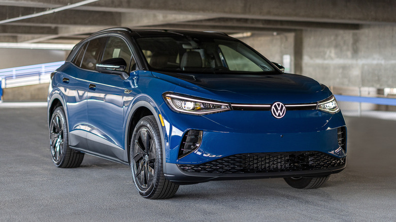 Volkswagen ID.4 in a multistorey parking lot