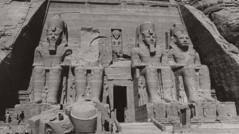 The entrance to the Abu Simbel temple.