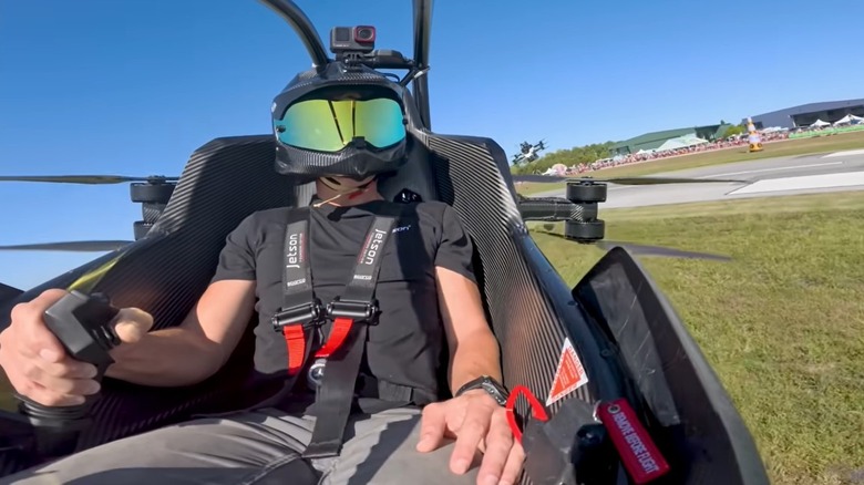 Pilot flying a Jetson ONE during a race