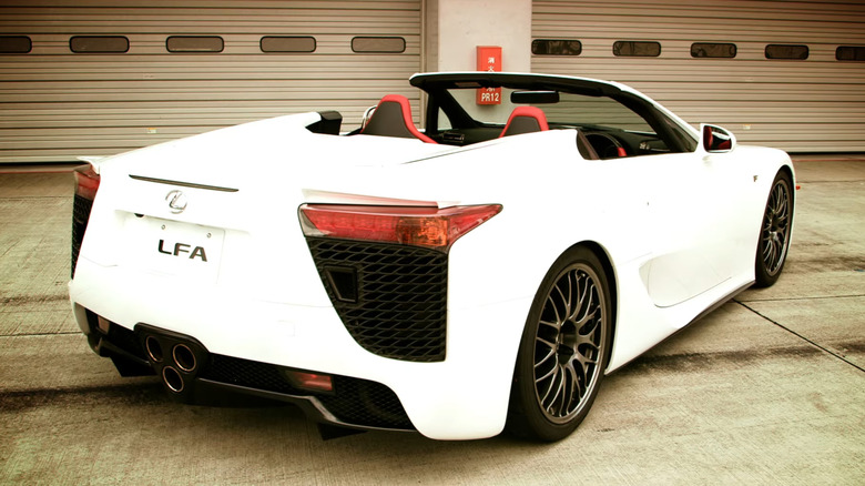 Screenshot from Jay Leno's Garage video featuring Lexus LFA Spyder