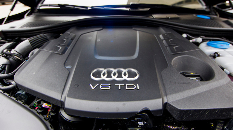 Picture displaying Audi V6 TDI engine