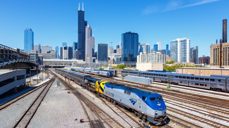 A fleet of Amtrak trains run out of Chicago.