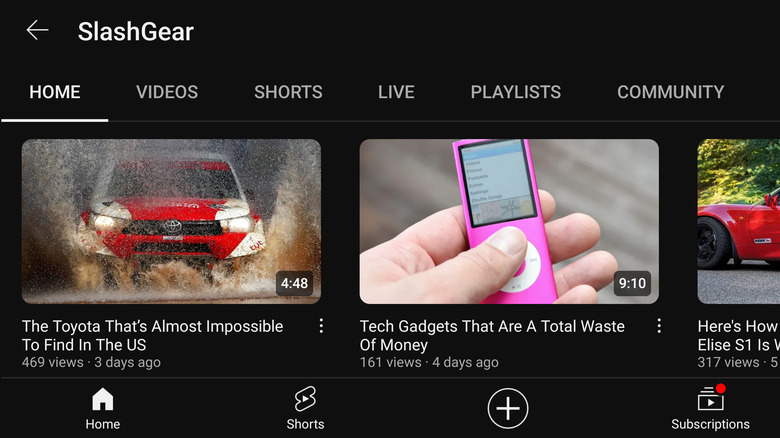 The YouTube app displaying MMtech Online's channel