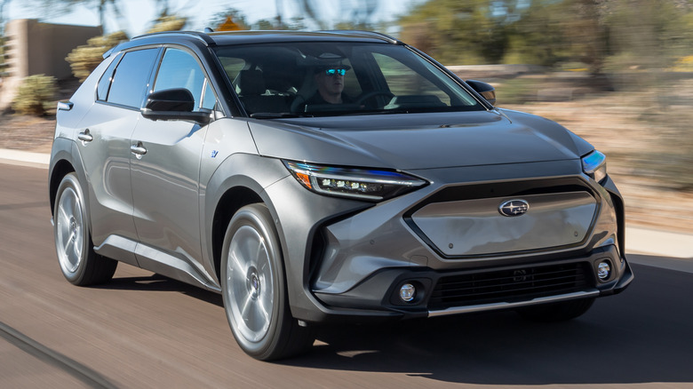 2024 Subaru Solterra on the road