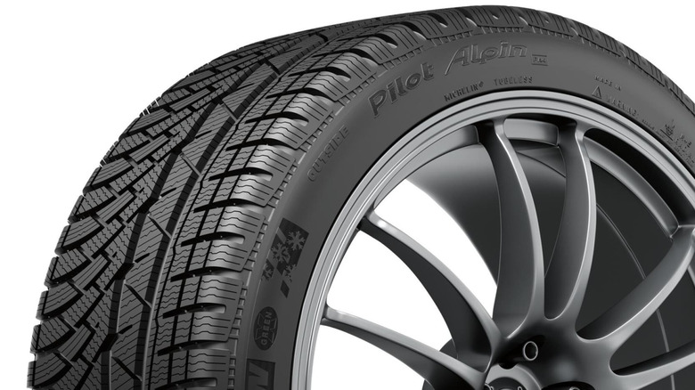 Michelin Pilot Alpin PA4 tire mounted on wheel
