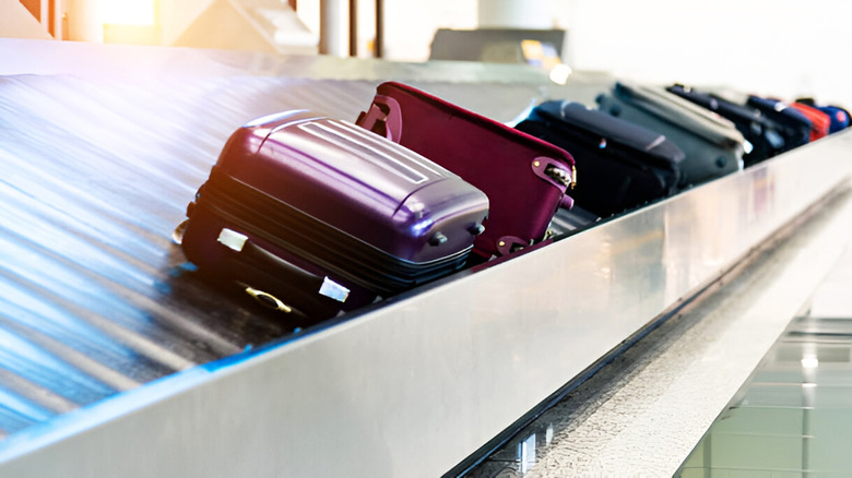 Luggage on airport carousel