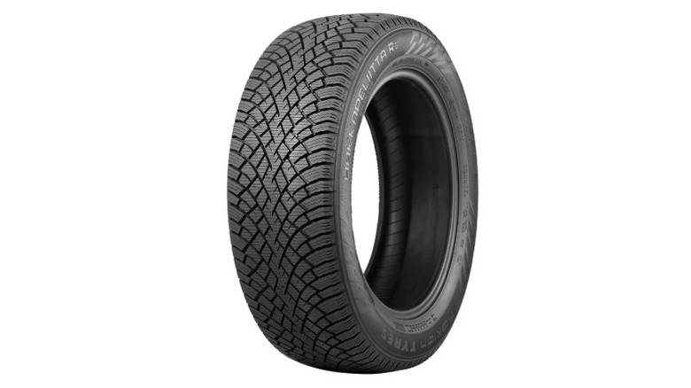 Nokian Hakkapeliitta R5 tire on a white background