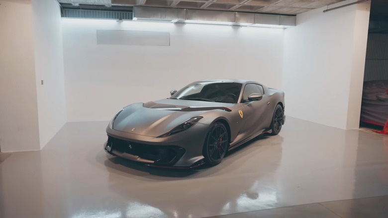 A front end shot of Carlos Sainz's Ferrari 812 Competizione