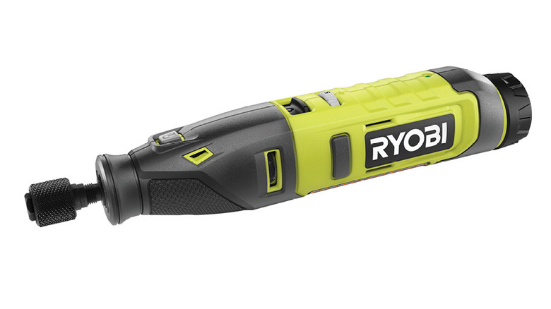 close up of a Ryobi USB lithium rotary tool