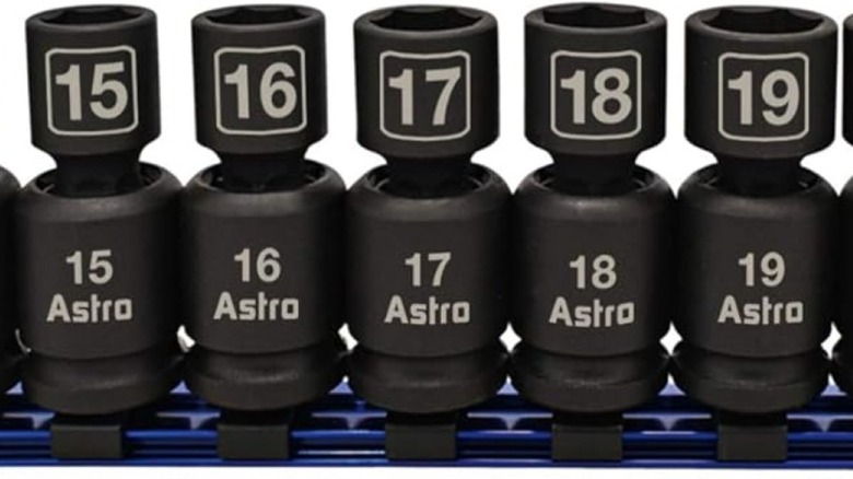 A partial set of Astro universal swivel impact sockets.
