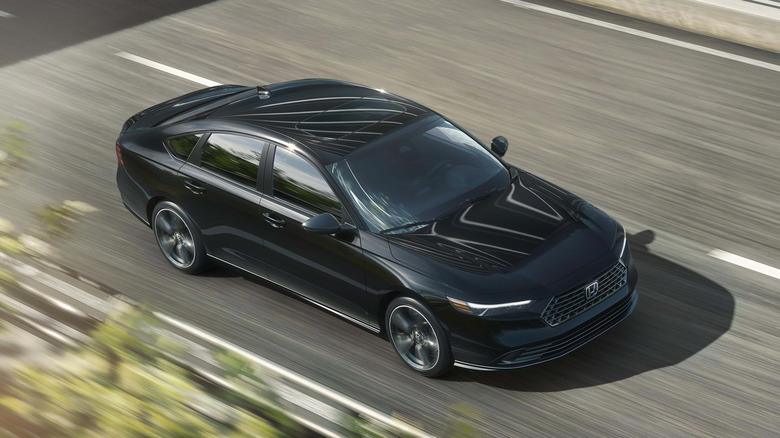 A top view of a 2026 Honda Accord being driven on public roads.