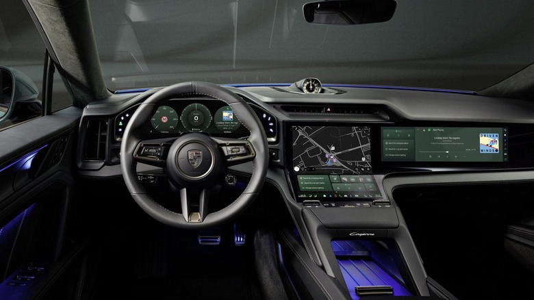 The dashboard of the 2025 Porsche Cayenne Electric has a lot of touchscreens, but has several physical buttons as well
