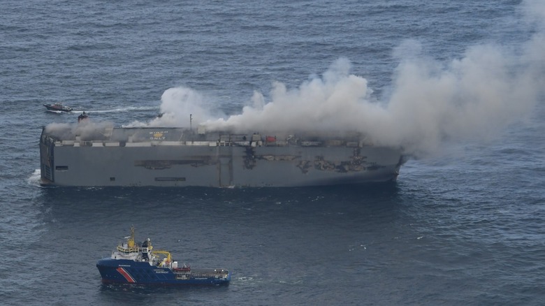 cargo ship fire