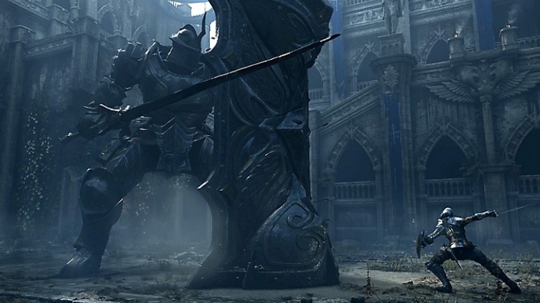 Demon's Souls armor knight boss fight