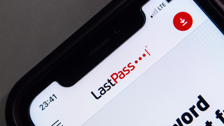 LastPass on smartphone screen