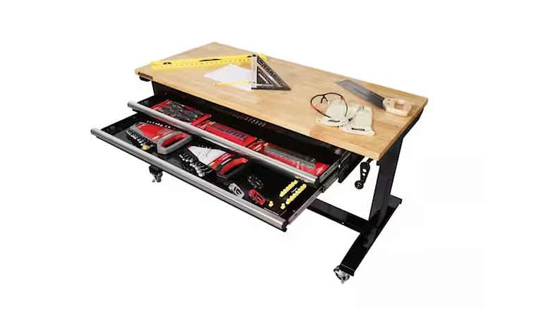 Picture displaying Husky adjustable tool bench