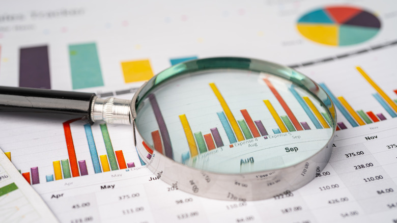 Magnifying glass on paper