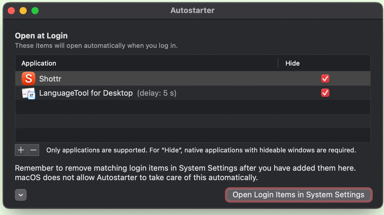 Using Autostarter on a Mac