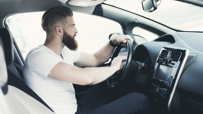 angry driver honking horn