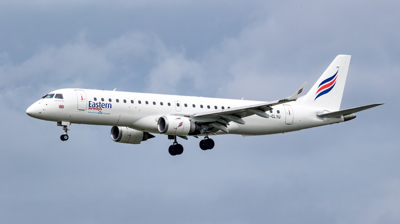 an embraer eastern airways jet takes off