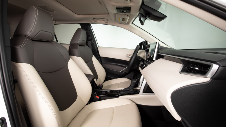 Interior view of 2022 Toyota Corolla Cross in studio