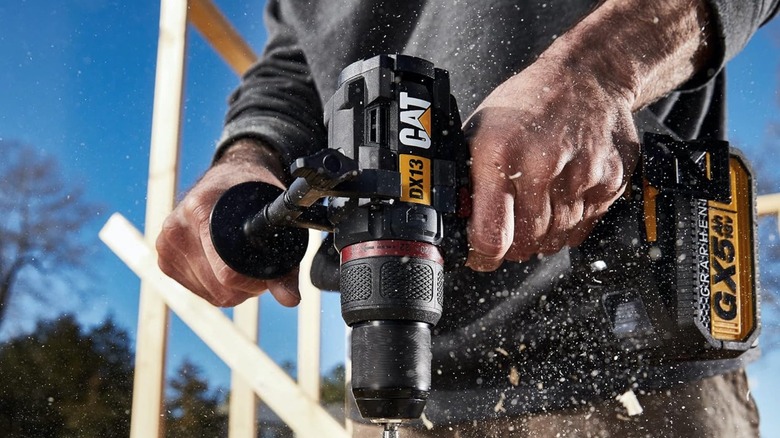 Person using CAT drill powered by Graphene battery