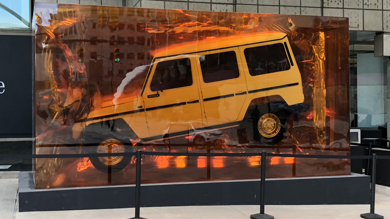 Mercedes-Benz G-Class Amber Cube on display.