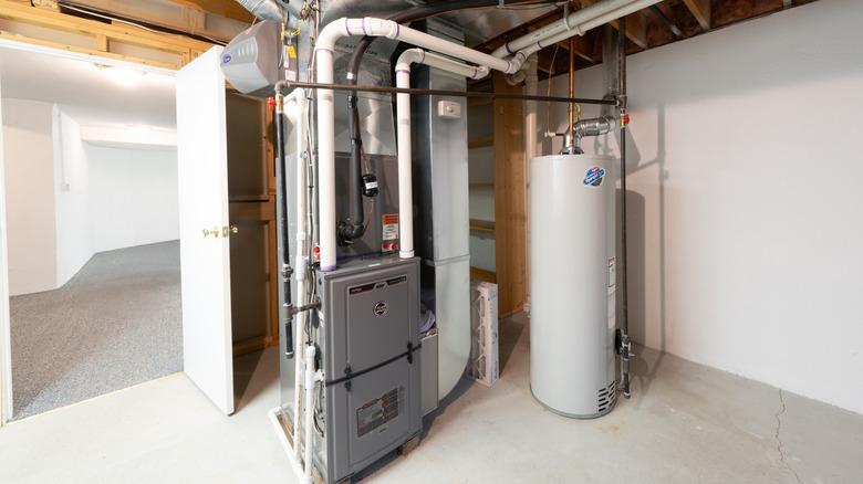 A home furnace and boiler setup.