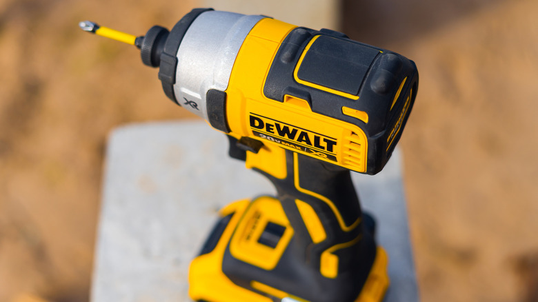 Close up of DeWalt drill