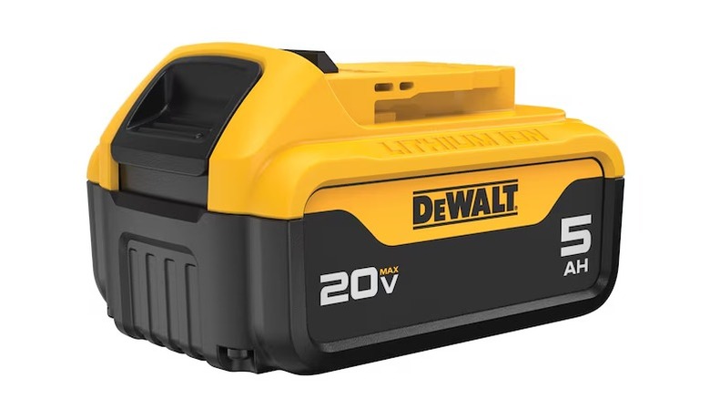 DeWalt 5Ah battery on white background