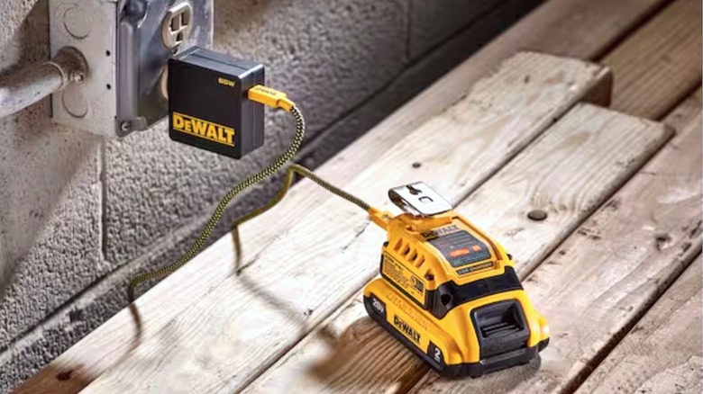 Battery charging off of plugged in DeWalt charger