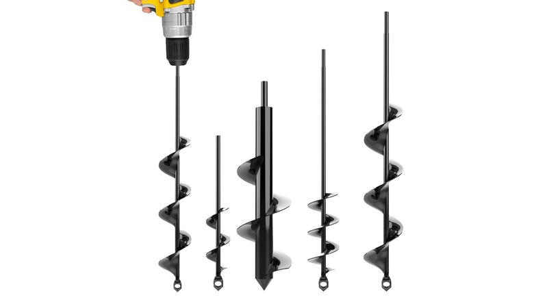 A set of K-Brands drill auger bits on white background