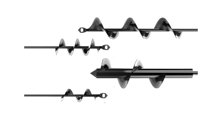 A set of k-brands drill auger bits on white background