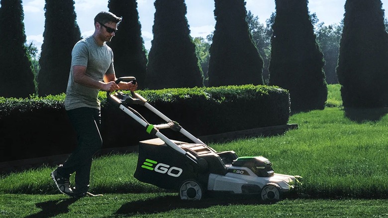 Ego 21-inch Power+ Push Mower cutting grass