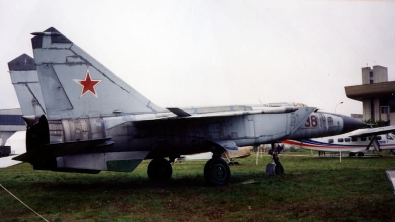Mikoyan MiG-25 on display outdoors.