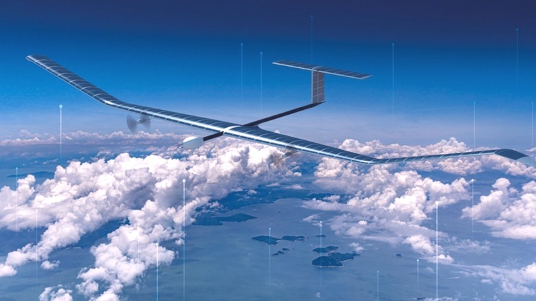 An artist's rendering of the Airbus Zephyr flying high above the clouds.
