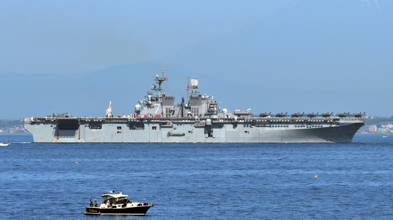 USS Tripoli LHA 7 on the ocean