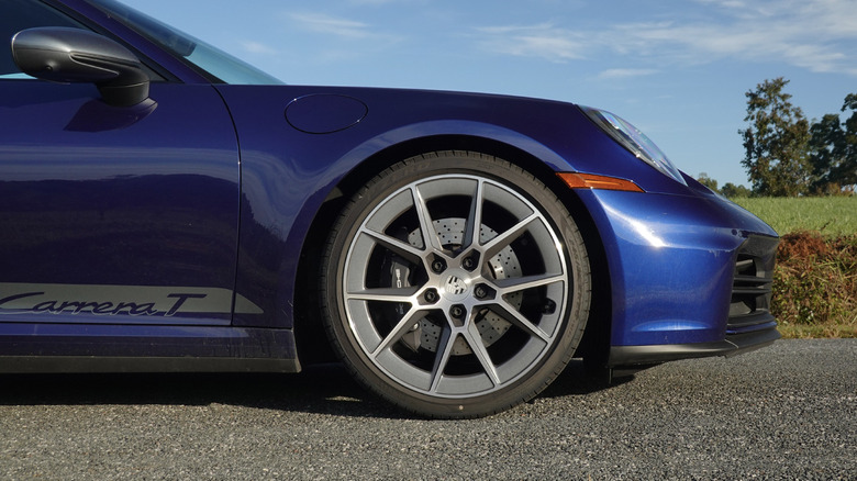 2025 Porsche 911 Carrera T Coupe front wheel and tire detail