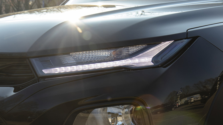 Close-up of driver-side headlamp on a Chevrolet Trailblazer