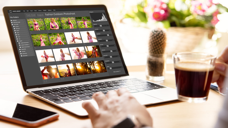 looking at photos in macbook