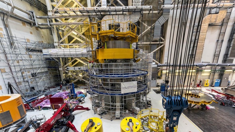 ITER central solenoid during assembly.