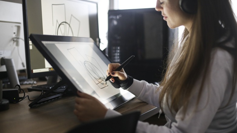 Digital drawing on a tablet