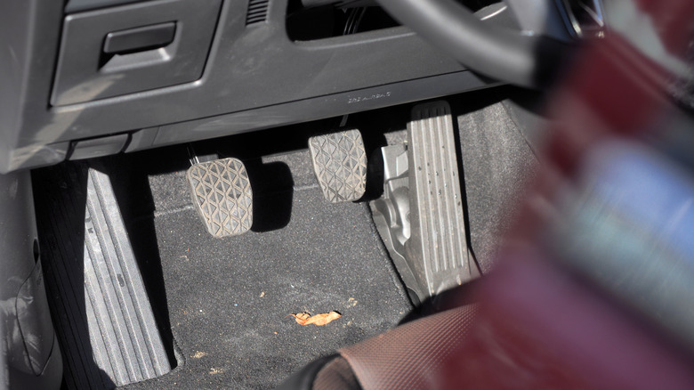 Three pedals in the footwell of the 2026 Mazda3