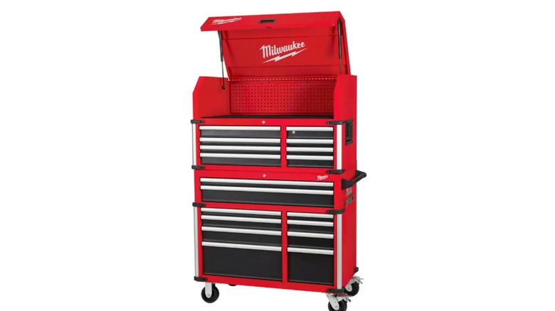 A Milwaukee steel storage tool box.