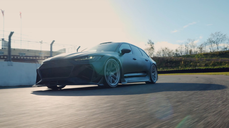 MTM Pangea GT on a race track, front 3/4 view