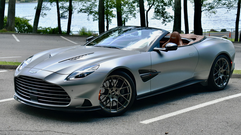 2026 Aston Martin Vanquish Volante front three quarter view.