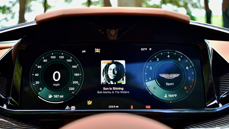 2026 Aston Martin Vanquish Volante instrument cluster.
