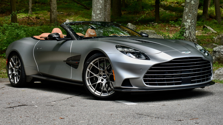 2026 Aston Martin Vanquish Volante front three quarter view.