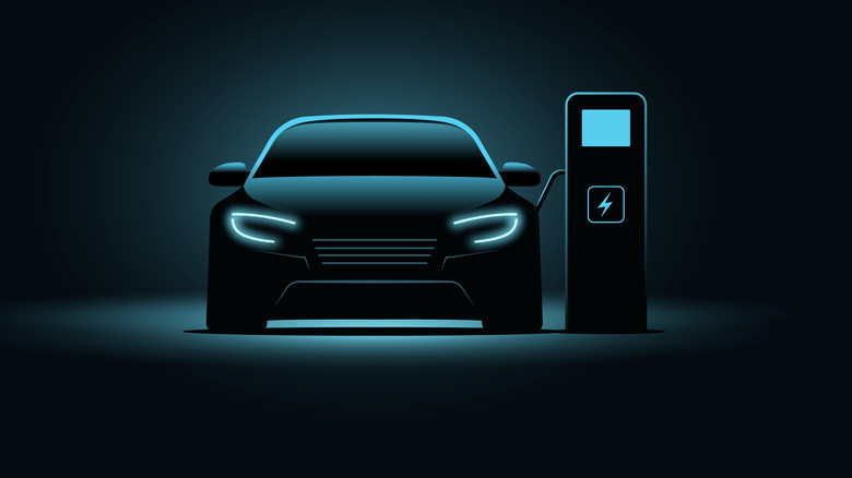 Illustration of an electric car.